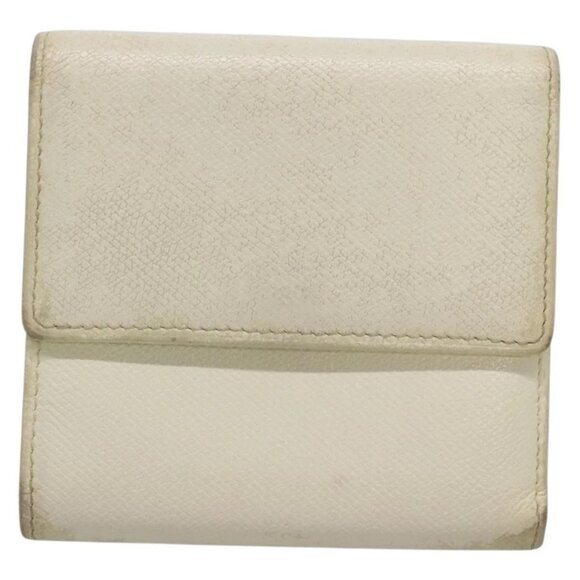 CHANEL Bifold Wallet Leather White Gold CC Auth - Picture 2 of 16